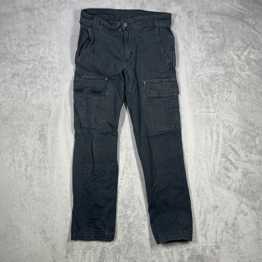 Duluth Trading Co Cargo Pants Mens 30x32(29) Black DuluthFlex Fire Hose Slim Fit